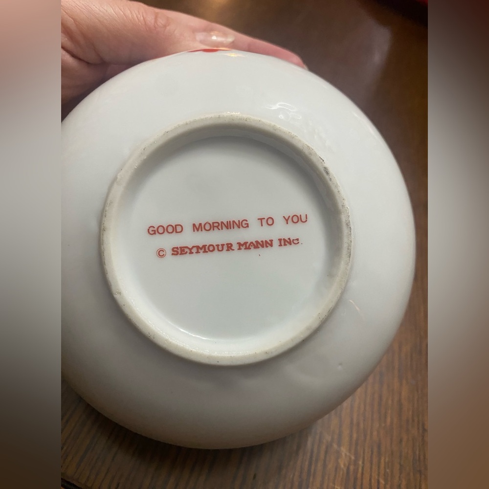 Seymour Mann Inc. Ceramic Good Morning to You Face Bowl Whimsical Vintage 1970s - Picture 2 of 5